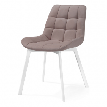 Стул на металлокаркасе Челси латте / белый каркас