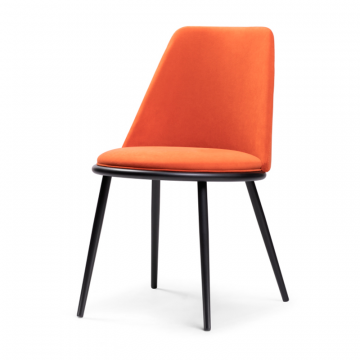 Стул на металлокаркасе Алдис катания флам / черный матовый