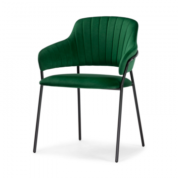 Стул на металлокаркасе Инклес темно-зеленый / черный глянец
