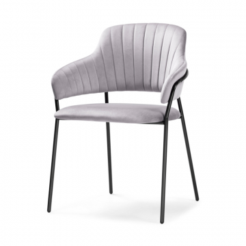 Стул на металлокаркасе Инклес серый / черный глянец