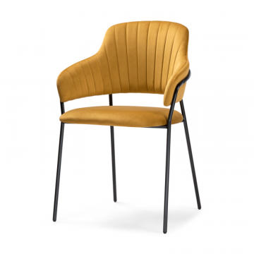 Стул на металлокаркасе Инклес желтый / черный глянец