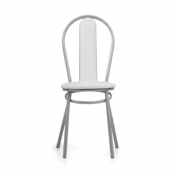 Стул на металлокаркасе Lamniel косое кольцо белый полимер / светлый мусс