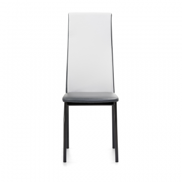 Стул на металлокаркасе Mirilis белый полимер / серый полимер / темный мусс