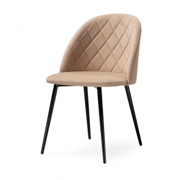 Стул на металлокаркасе Зест микровелюр 05 / черный глянец