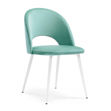 Стул на металлокаркасе Ирре confetti aquamarine / белый глянец