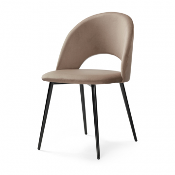Стул на металлокаркасе Ирре светло-коричневый / черный глянец