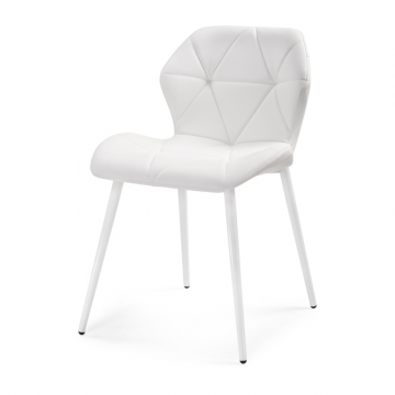 Стул на металлокаркасе Вальд экокожа белый / белый глянец