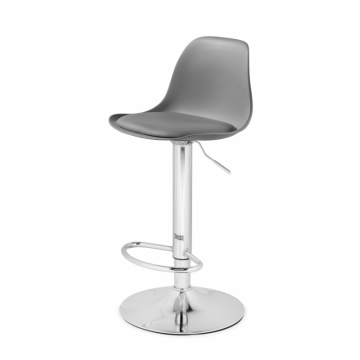 Барный стул Soft gray / chrome