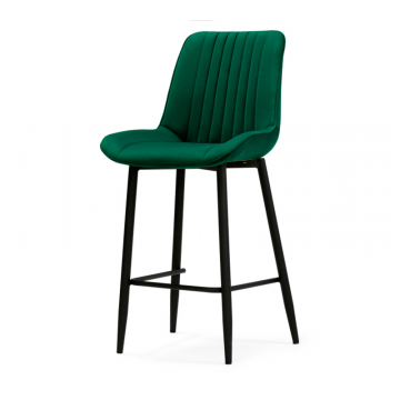 Полубарный стул Седа велюр зеленый / черный