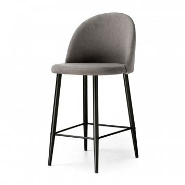 Барный стул Амизуре темно-серый / черный матовый