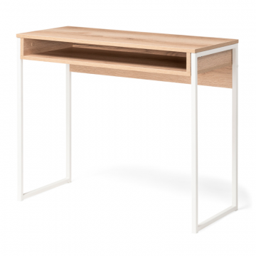 Письменный стол Лео Лофт 85х39х75 дуб делано светлый / матовый белый