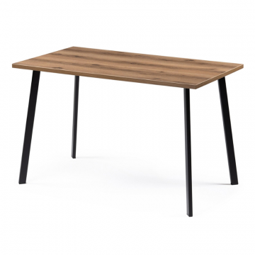 Стол Тринити Лофт 120х80х75 25 мм дуб делано темный / черный матовый