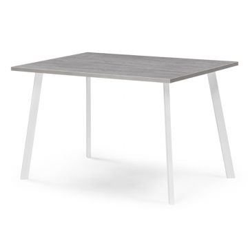 Стол Тринити Лофт 120х80х75 25 мм бетон / белый матовый