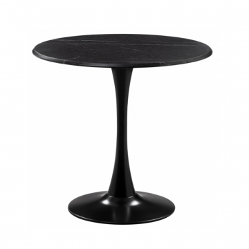 Стол Тулип 80х73 мрамор черный / черный