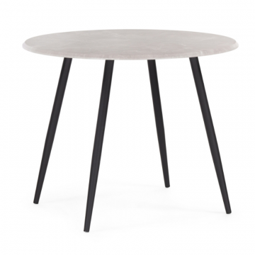 Деревянный стол Абилин 100х76 мрамор светло-серый / черный матовый