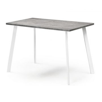 Стол Тринити Лофт 120х60х75 25 мм бетон / матовый белый
