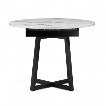 Деревянный стол Регна 100(130)х100х75 черный / белый