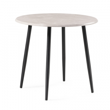 Деревянный стол Абилин 90х76 мрамор светло-серый / черный матовый