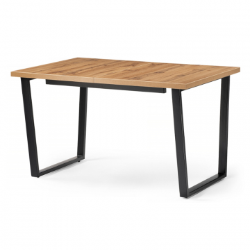 Стол раскладной Лота Лофт 120(160)х75х75 25 мм черный матовый / дуб вотан