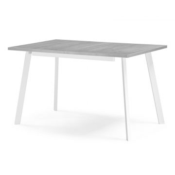 Стол раскладной Колон Лофт 120(160)х75х75 25 мм бетон / белый матовый