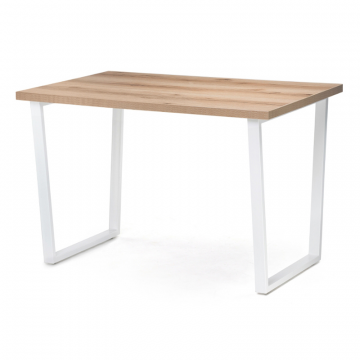Стол Лота Лофт 120х74х75 25 мм дуб делано светлый / матовый белый