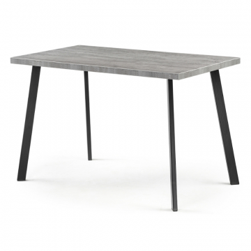 Стол Тринити Лофт 120х60х75 25 мм бетон / матовый черный