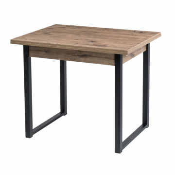 Стол Форли 90(150)х67х77 дуб велингтон / черный матовый