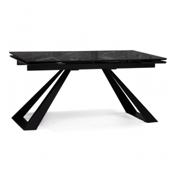 Стеклянный стол Маккарти 160(220)х90х75 дарк / черный