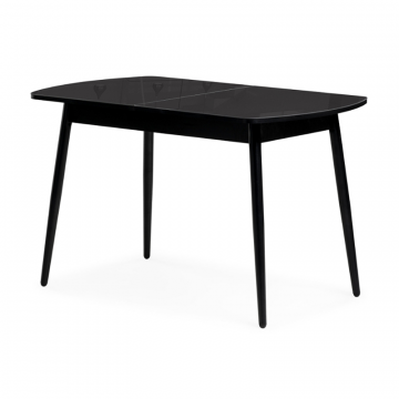 Стеклянный стол Бейкер 120(152)х70х75,5 черный