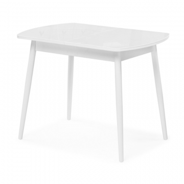 Стеклянный стол Калверт 94(126)х64х75 белый