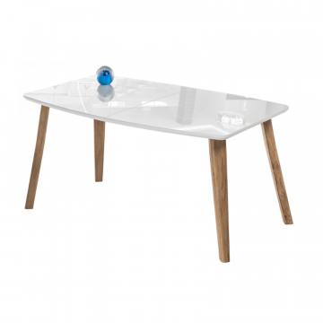 Стеклянный стол Серсея 140(180)х80х75 дуб монтана / белый