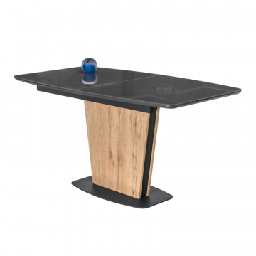 Стол на тумбе Теон 140(180)х80х76 графит / дуб антор натуральный