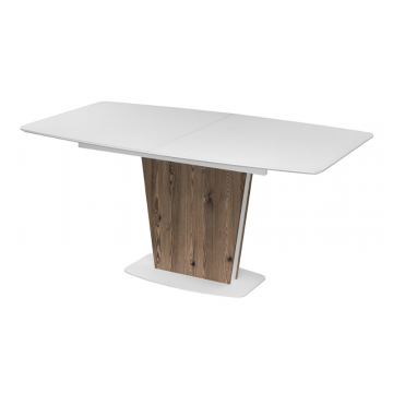 Стол на тумбе Оливер 160(200)х90х75 белый / лиственница горная