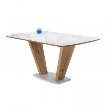 Стол на тумбе Петир 160(200)х90х76 дуб монтана / белый