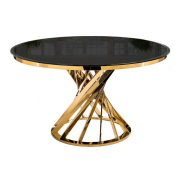 Стол Twist 130х74 gold / black