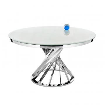 Стол Twist 130х74 steel / white