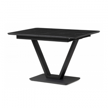 Стол на тумбе Бугун 120(160)х80х77 черный мрамор / черный