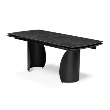 Керамический стол Готланд 180(240)х90х79 черный мрамор / черный