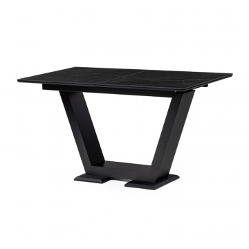 Стол на тумбе Иматра 140х80х76 черный мрамор / черный кварц