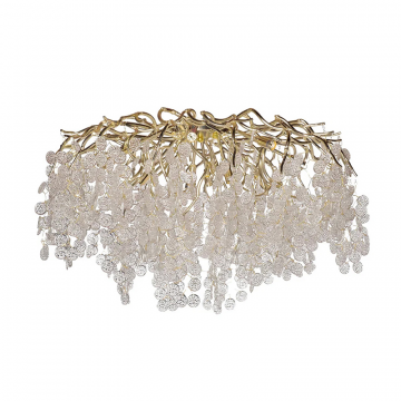 86-90188 Люстра Tenera круглая золото d80*h40см