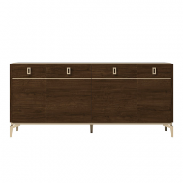 Буфет деревянный EVA, отделка орех, 4 дверки