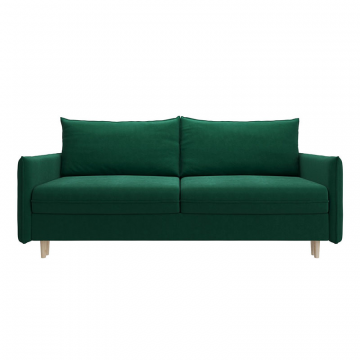 СКАНДИ Диван тканевый прямой изумрудный