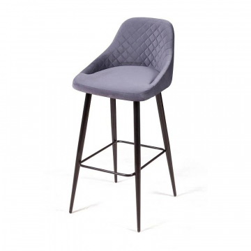 Стул барный Douglas ромб, бархат серый 27