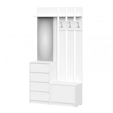 Вешалка с зеркалом Айден ВШ06-1100, белый