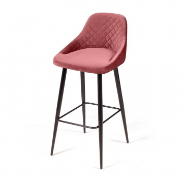 Стул барный Douglas ромб, бархат пудровый 15