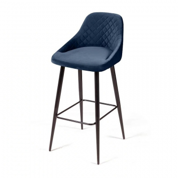 Стул барный Douglas ромб, бархат синий 29