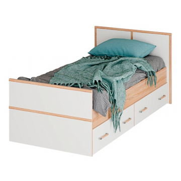 Детская кровать с проложками ДСП Сакура LIGHT 90х200, дуб сонома