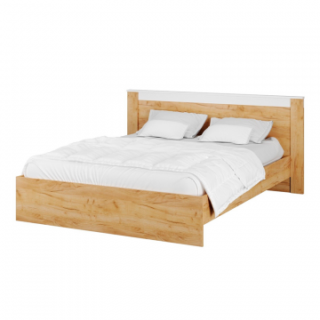 Кровать с настилом ЛДСП Адель 160х200, белый/дуб крафт