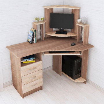 Стол компьютерный Грета-7, ясень шимо