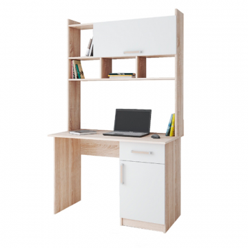 Стол компьютерный Квартет-10, дуб сонома/белый